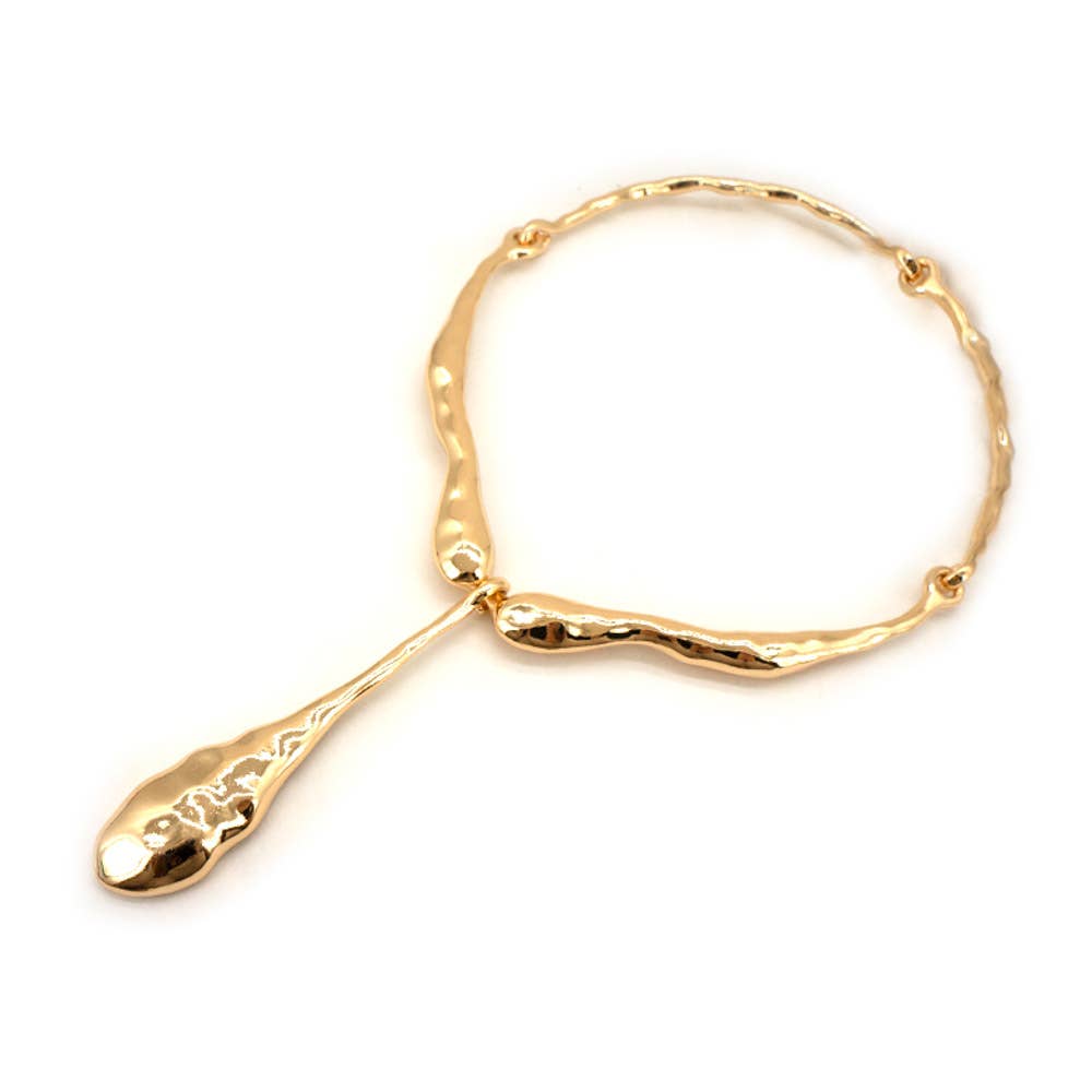 METAL ORGANIC BAR CHAIN NECKLACE (Choker, Tear Drop)