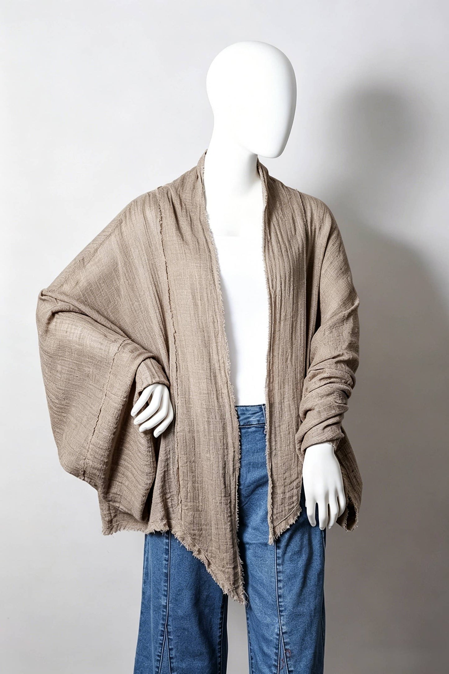 Crinkled Kimono Wrap - Fall Transition Essential (Teal)