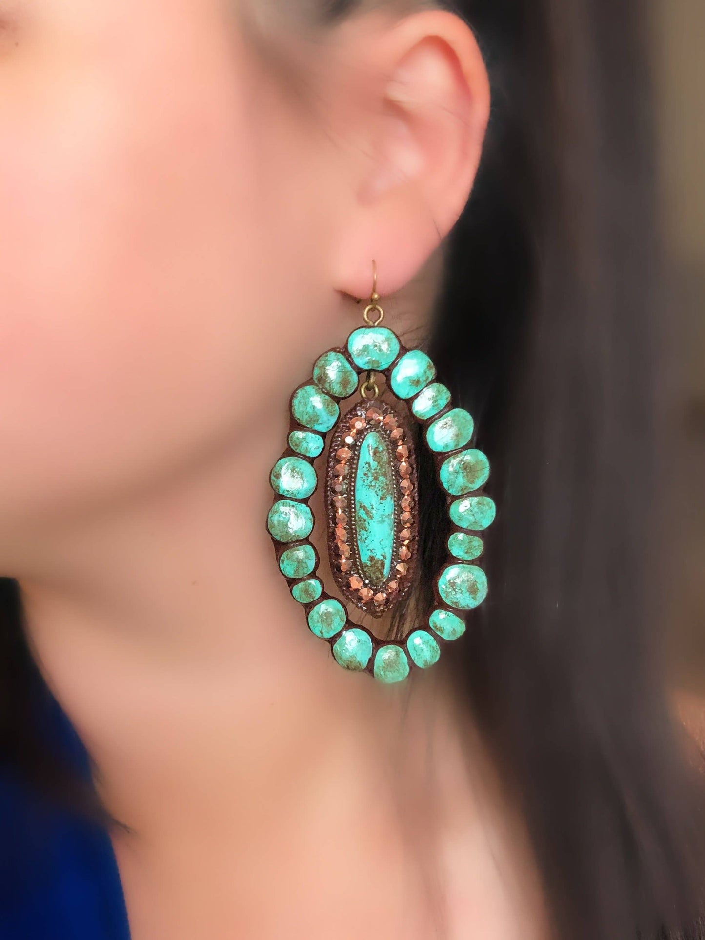 The Willows- Turquoise Cluster Stone With Turquoise Setting