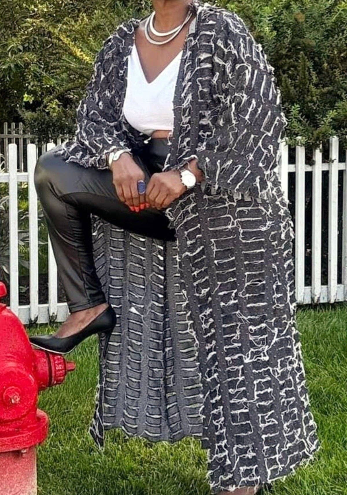 Be A Show-Stopper: Fashion Casual Ripped Tassel Long Sleeve Denim Duster (Or Coat)
