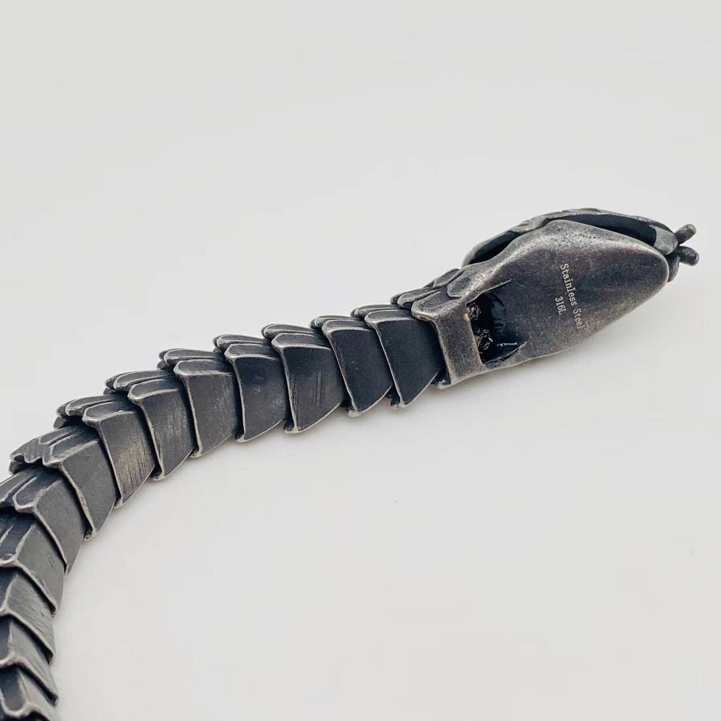 VOGUE—Runway Series: Black Coated Stainless Steel Snake Chain Bracelet