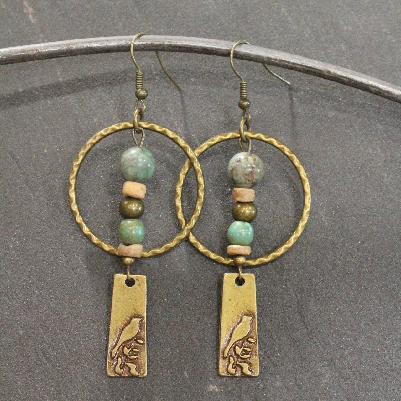 Songbird Singing Dangle Earrings: FREE SPIRIT DREAMER Series: Boho & Free-People loving styles.