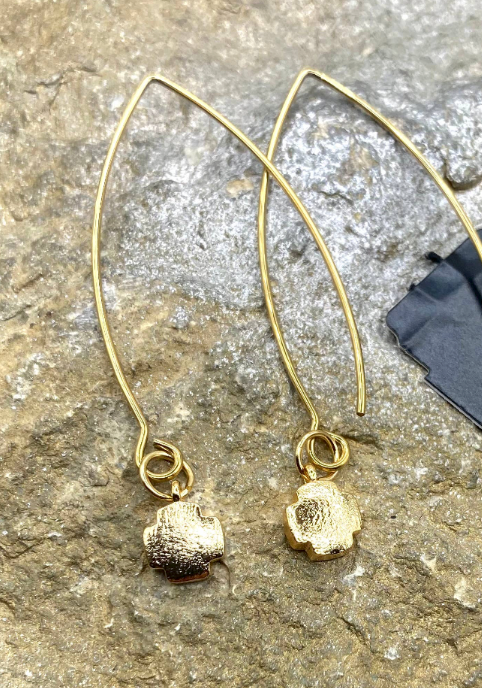 VOGUE—Runway Series: Gold Cross Statement Charm Earrings