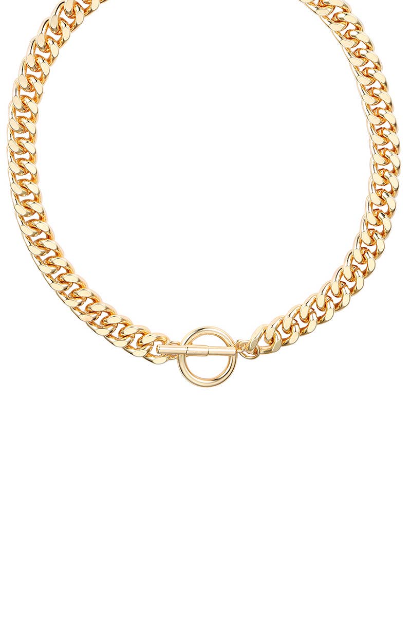 CHUNKY LINK CHAIN TOGGLE NECKLACE, Chunky Toggle Clasp