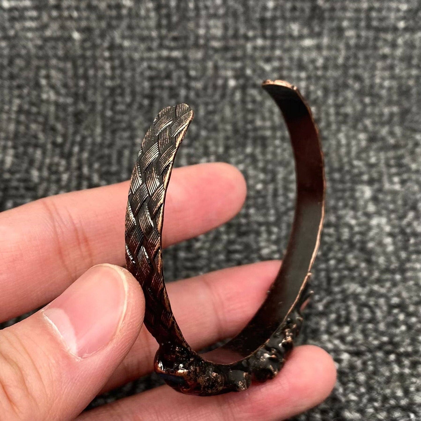 Rocky Mountain Spirit Jewelry:Rough Stone Amorphous Crystal Adjustable Bronze Cuff - CS