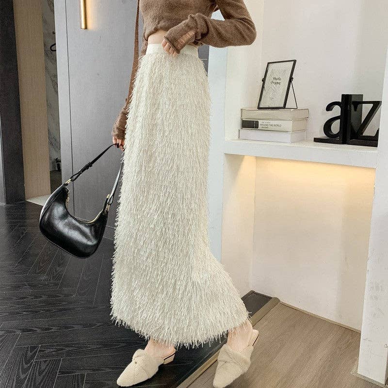 Montana BoHO Bibe: Fringe Slit Slimming Skirt