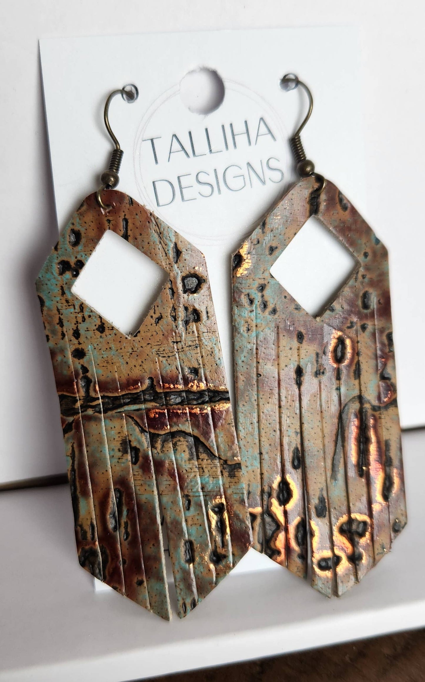 Copper Wildwood Genuine Leather Boho Western Fringe Earrings— Montana Boho Western Spirit Jewelry: This gorgeous jewelry line speaks to your boho western spirit and is a limited-edition piece.