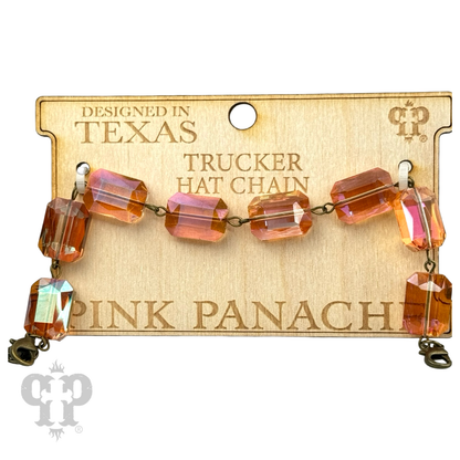 "Ripples of YELLOWSTONE" Jewelry: Trucker hat rectangle crystal bead chain