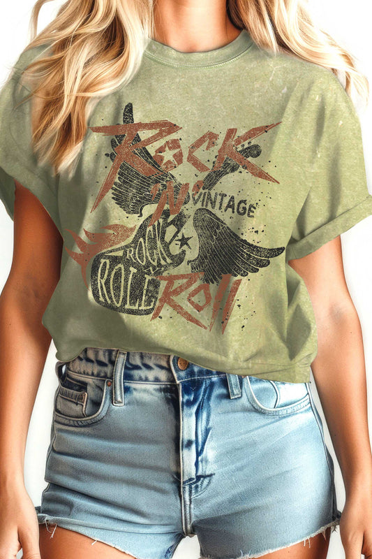 ROCK N ROLL VINTAGE MINERAL GRAPHIC TSHIRTS