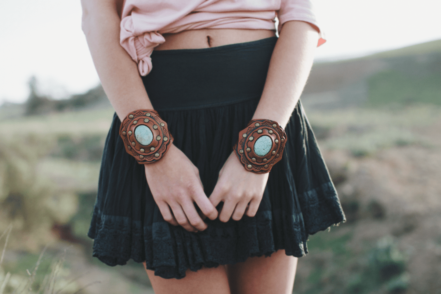 Montana Boho Western Spirit Jewerly: Aegean Boho Leather Cuff Bracelet - Brown