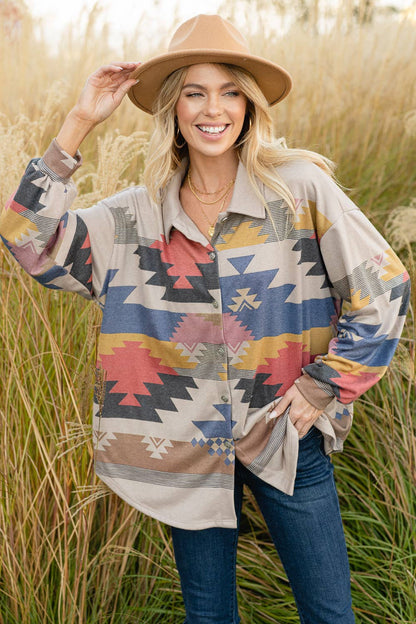 Aztec Cara Women's Button Down Shirt/Jacket