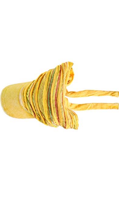 FREE SPIRIT DREAMER Series: Visor Cotton Cap With Striped Pattern, Yellow