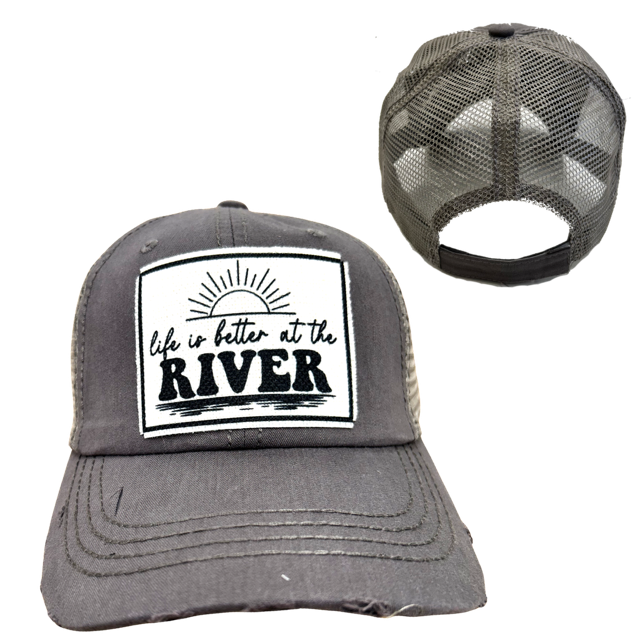 LIFE IS BETTER AT THE RIVER | UNISEX HAT | DISTRESSED: Montana Boho Western Spirit Accessories