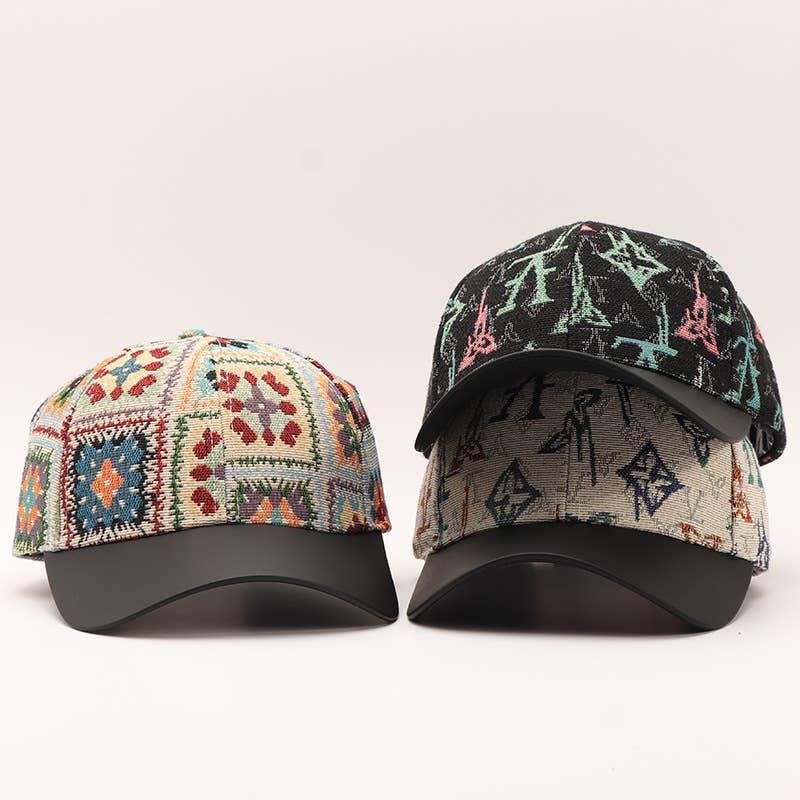 Color block Geo Pattern Baseball Cap: Montana Boho Western Spirit Fashion: