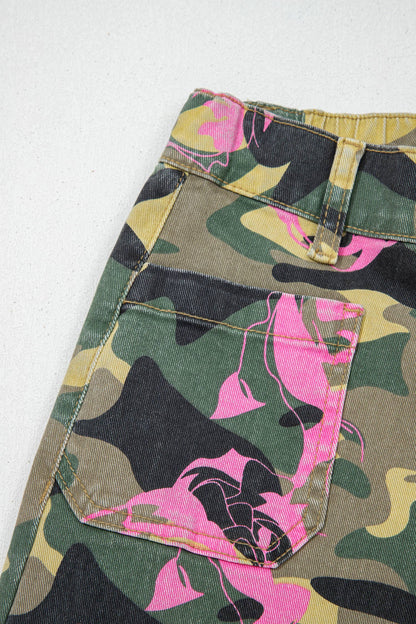 Faded Camo Print Leopard Patchwork Jeans: FREE SPIRIT DREAMER Series: Boho &amp; Free-People loving styles.&nbsp;