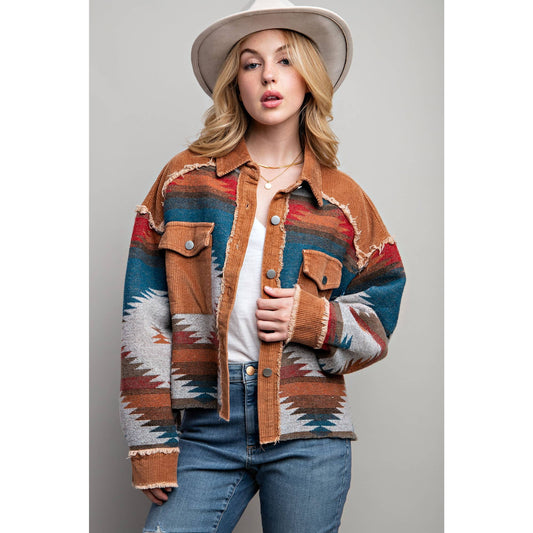 Montana Boho Western Spirit Fashion: AZTEC; COLORBLOCK; SHIRT JACKET