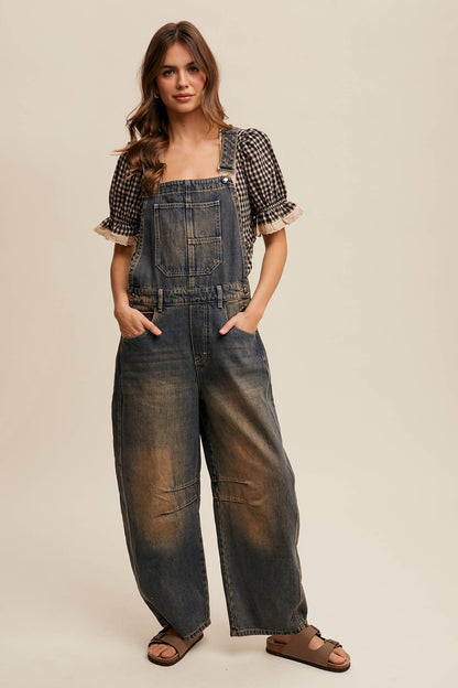 FREE SPIRIT DREAMER Series: Barrel Jean Denim Overall