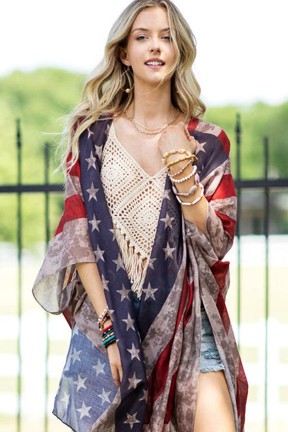 Vintage Stars & Stripes Kimono: Montana Boho Western Spirit Fashion:&nbsp;