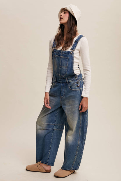 FREE SPIRIT DREAMER Series: Barrel Jean Denim Overall