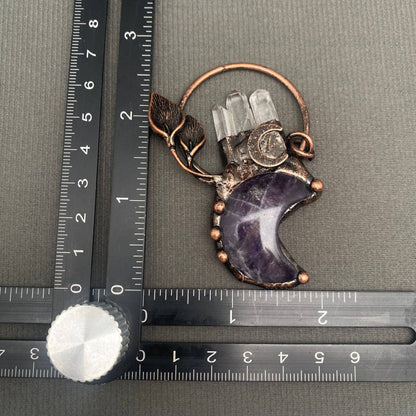 Rocky Mountain Spirit Jewelry: Vintage Amethyst & White Crystal Pendant