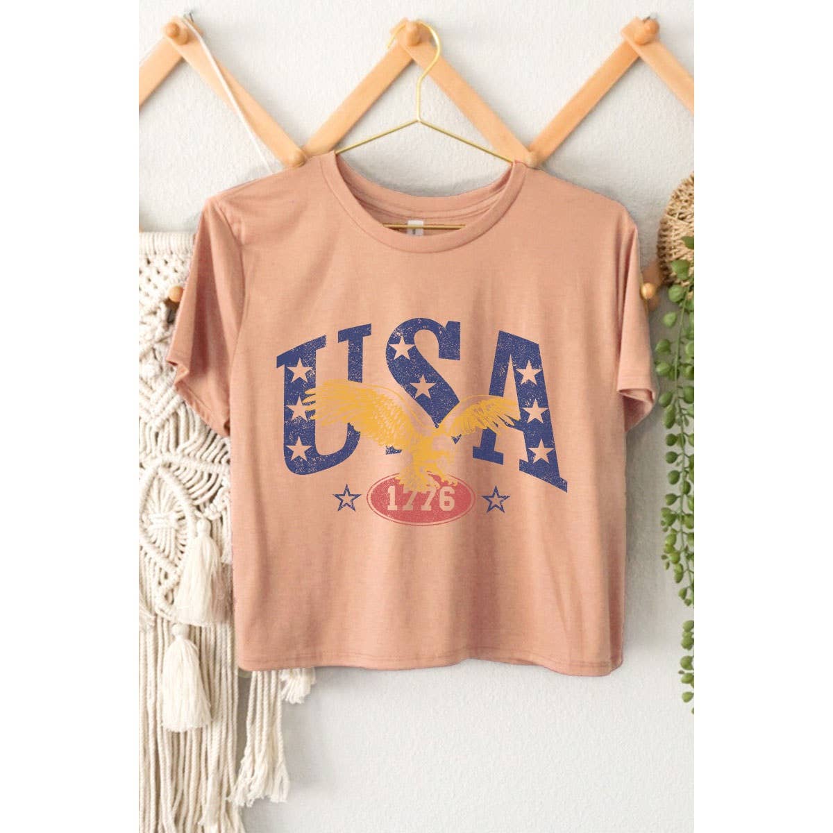 USA 1776  GRAPHIC CROP TOP: Montana Boho Western Spirit Fashion