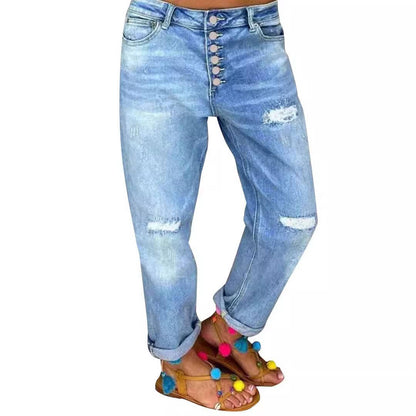 Loose Distressed traight Leg Pants: Montana Boho Western Spirit Fashion: