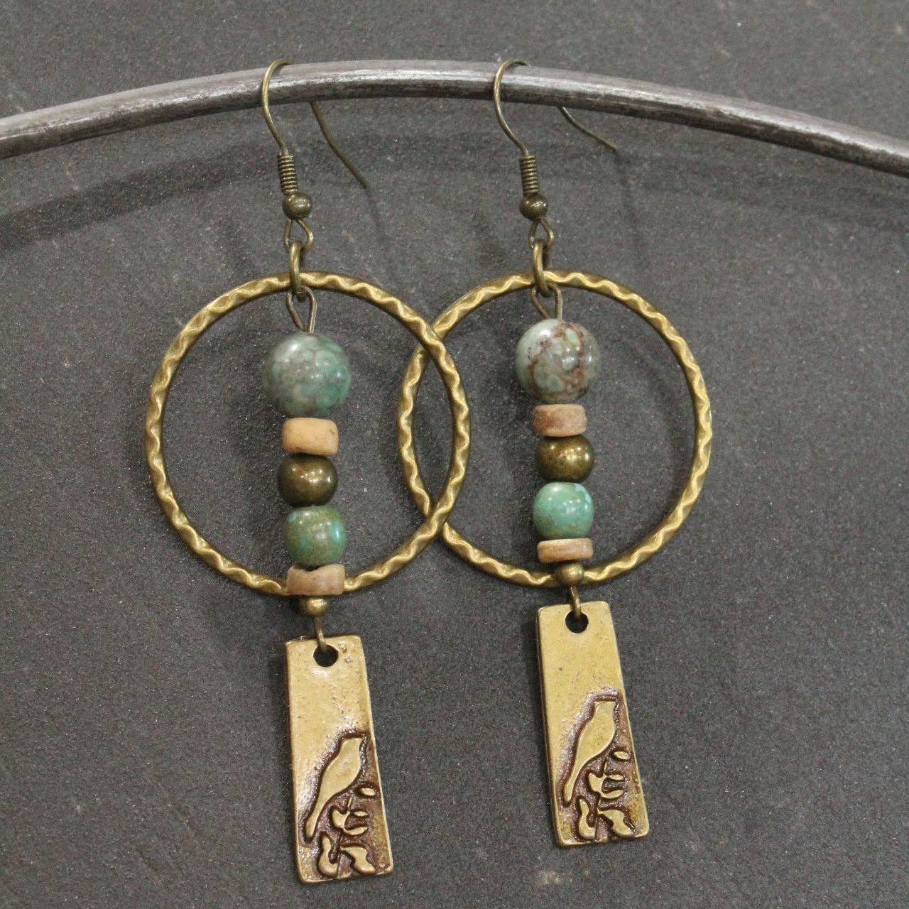 Songbird Singing Dangle Earrings: FREE SPIRIT DREAMER Series: Boho & Free-People loving styles.