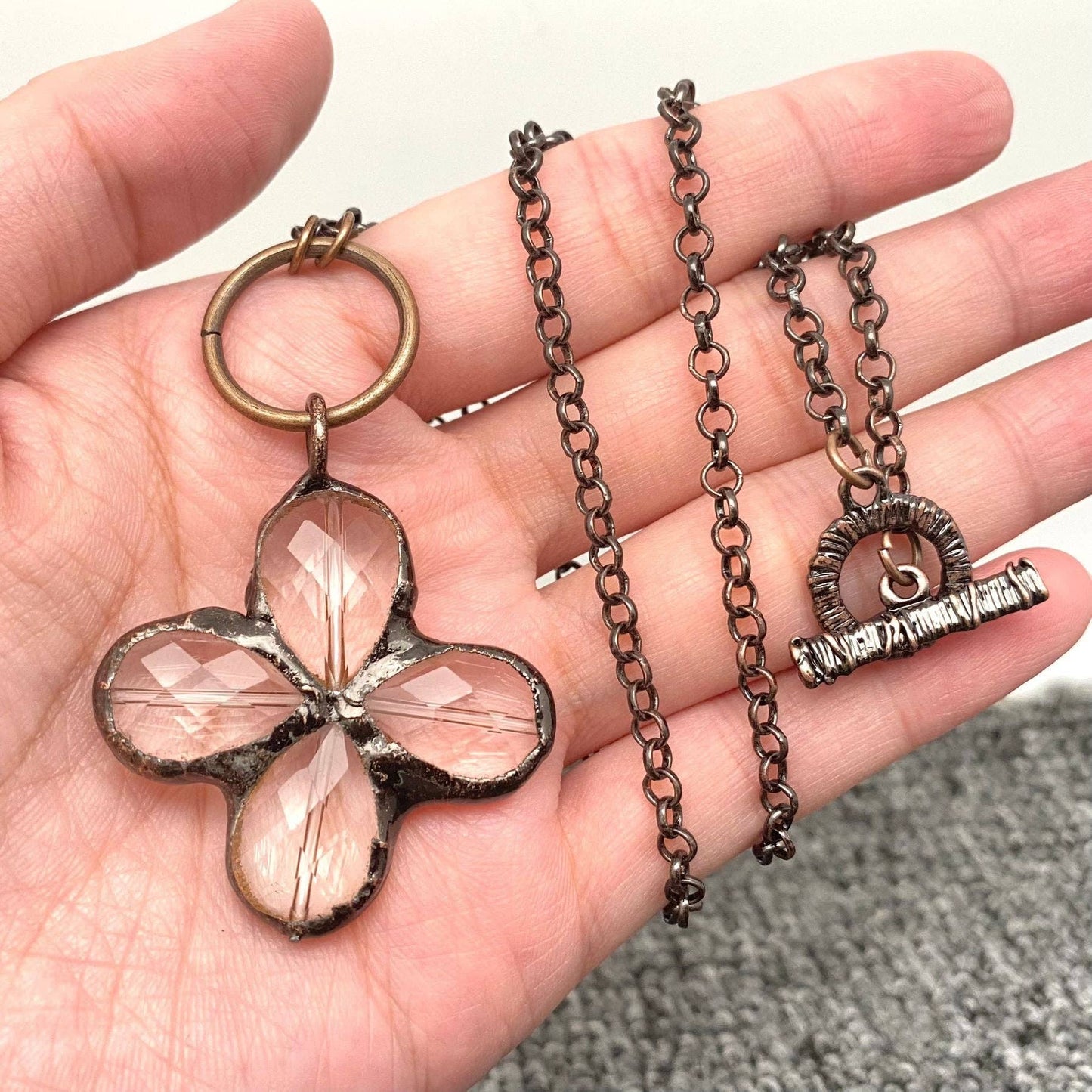 Rocky Mountain Spirit Jewelry: Four-leaf Clover Shape Crystal Necklace