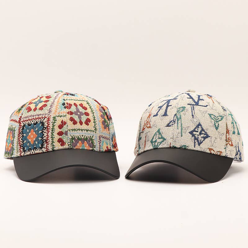 Color block Geo Pattern Baseball Cap: Montana Boho Western Spirit Fashion:
