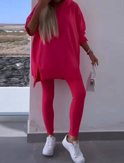 Casual Wanderer COMFY Series: Solid Hoodie and Leggings Set