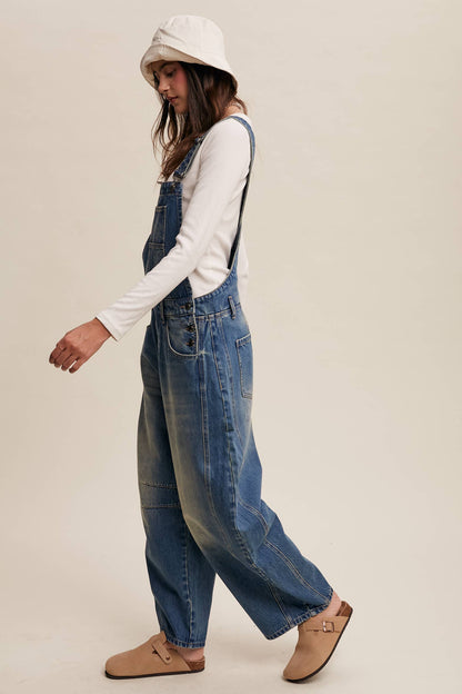 FREE SPIRIT DREAMER Series: Barrel Jean Denim Overall
