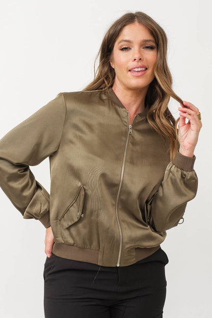 Satin Bomber Jacket: Be A Show-Stopper—Simply IRRESISTIBLE: