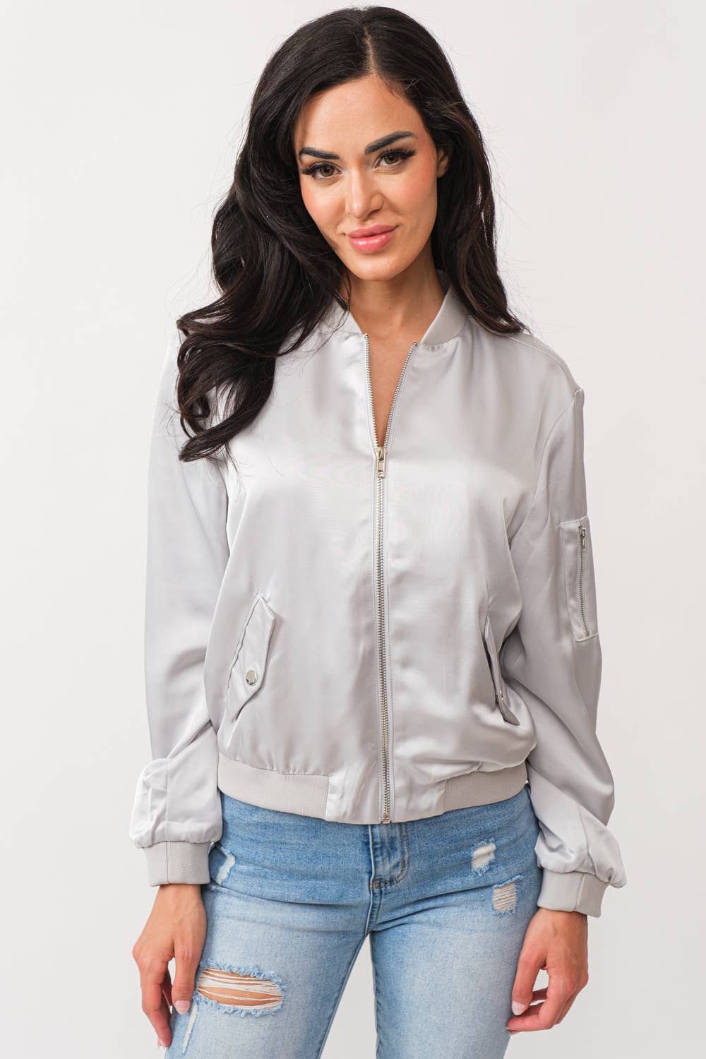 Satin Bomber Jacket: Be A Show-Stopper—Simply IRRESISTIBLE: