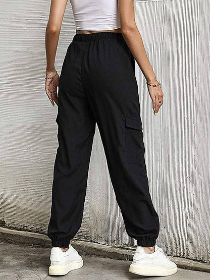 Casual Wanderer COMFY Series: Black light-weight, raised waist trousers