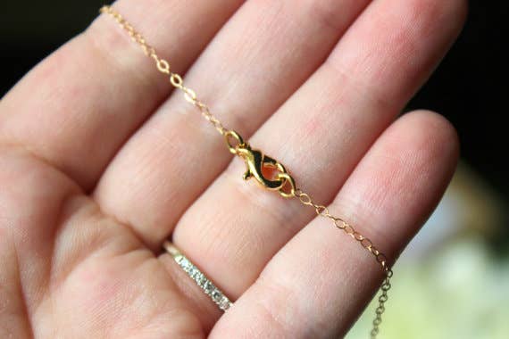 Aquamarine Lariat Necklace (Leaf Detail)