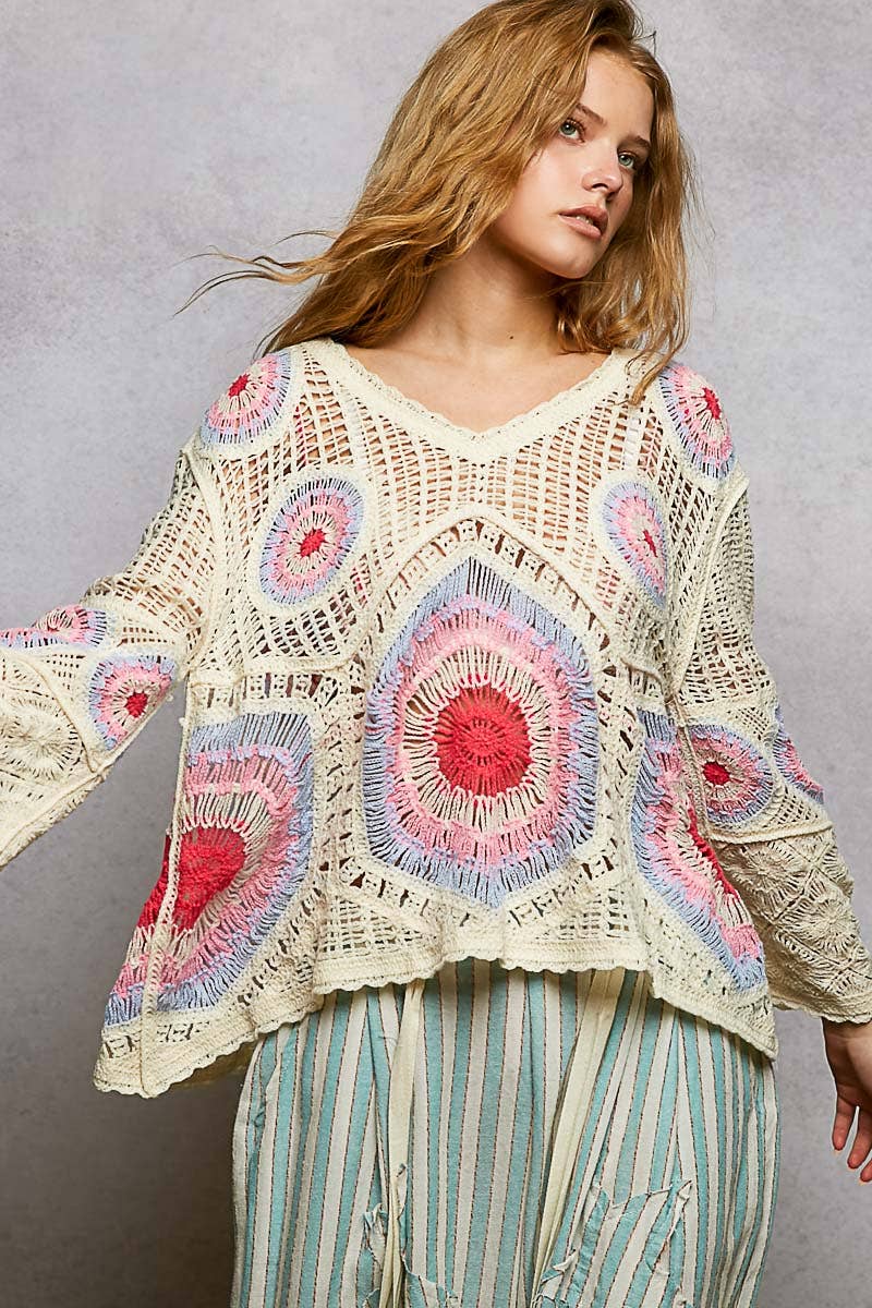 Granny Circle Motif Scalloped Edge Crochet Top: FREE SPIRIT DREAMER Series: Boho &amp; Free-People loving styles.&nbsp;