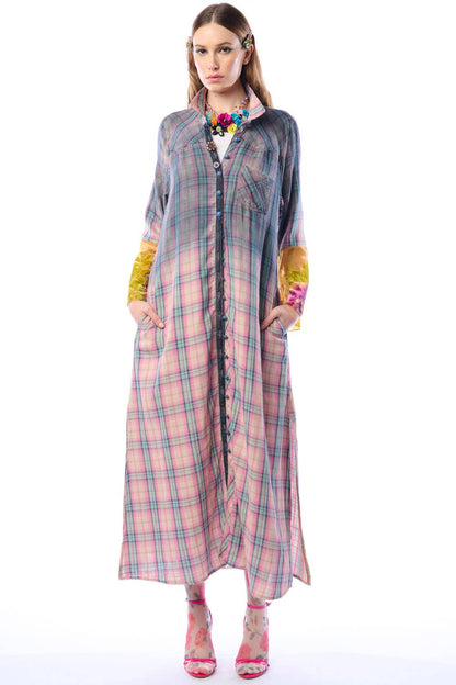 BoHO Fashion: Wendall Pink Plaid Duster— FREE SPIRIT DREAMER Series: Boho & Free-People loving styles.