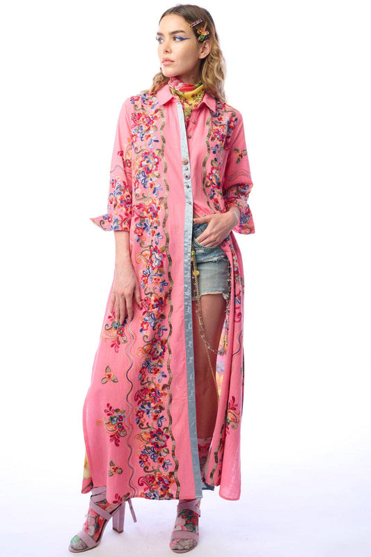 Beauty Mark Maxi Duster- Rose | Floral Duster | Spring Dress