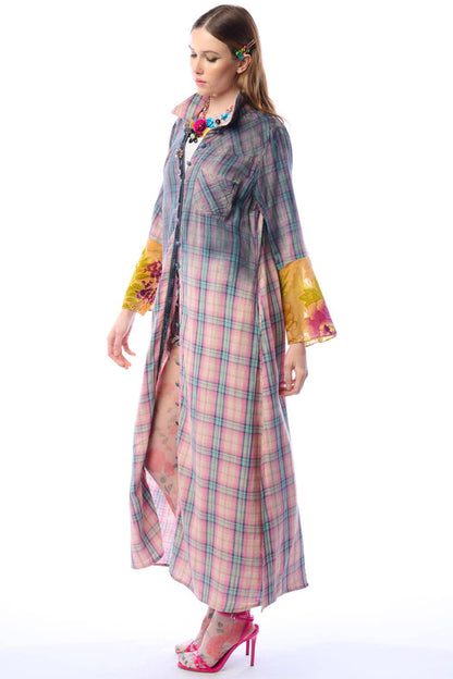 BoHO Fashion: Wendall Pink Plaid Duster— FREE SPIRIT DREAMER Series: Boho & Free-People loving styles.