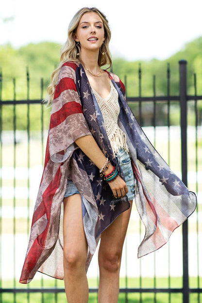 Vintage Stars & Stripes Kimono: Montana Boho Western Spirit Fashion:&nbsp;