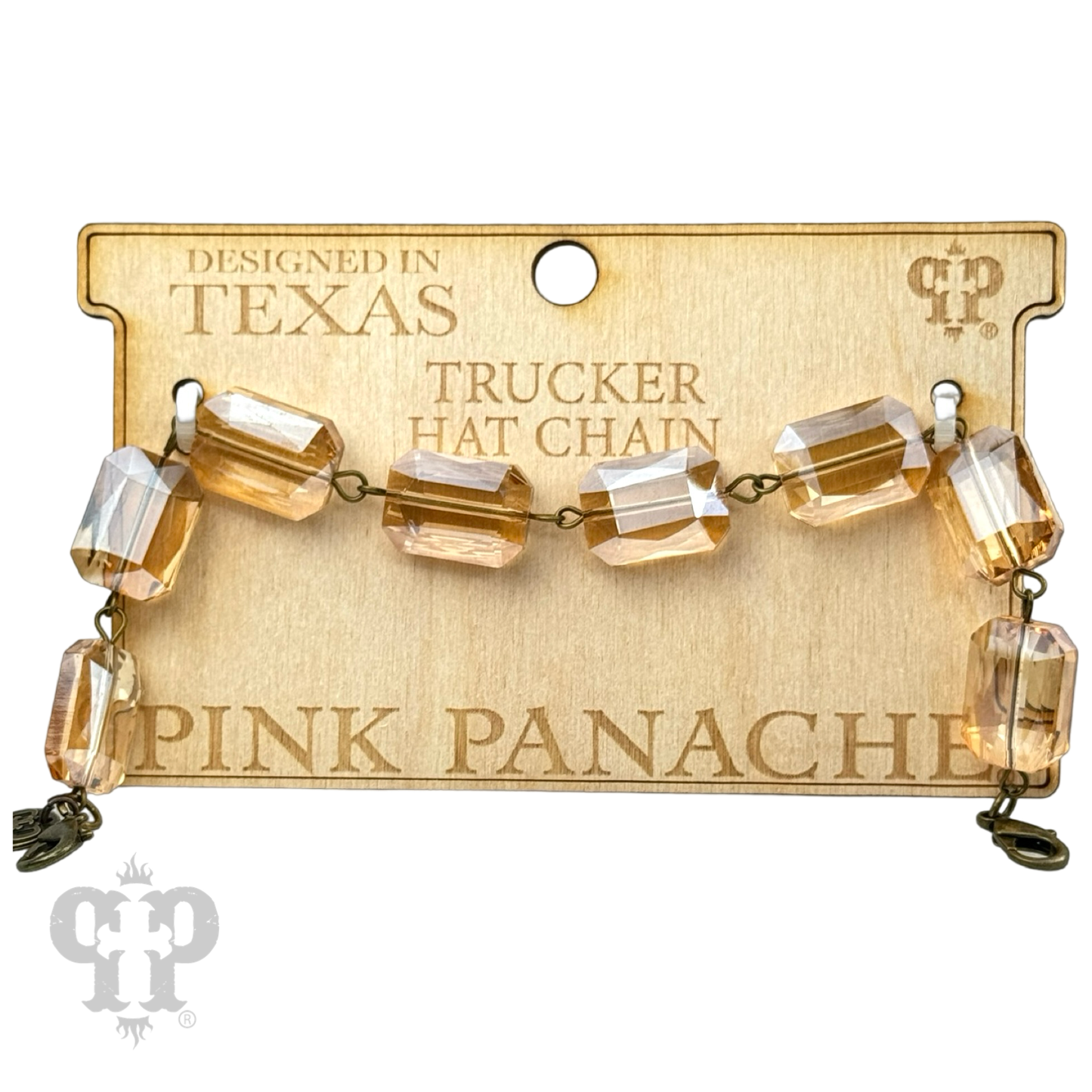"Ripples of YELLOWSTONE" Jewelry: Trucker hat rectangle crystal bead chain
