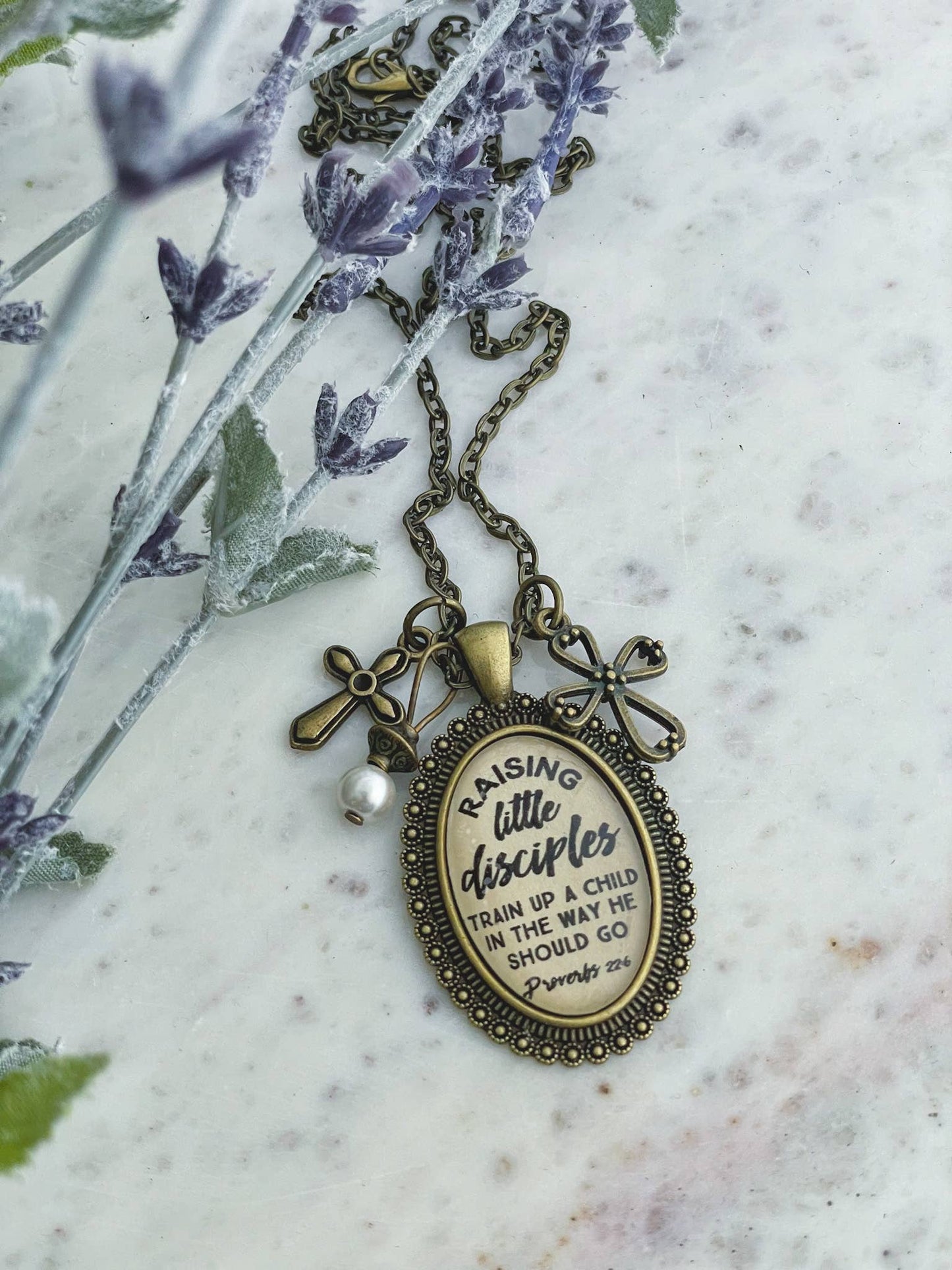 Raising Little Disciples Proverbs 22:6 Necklace Mother's Day