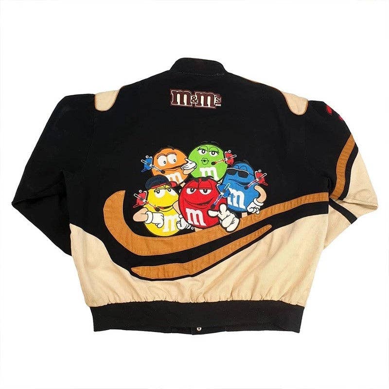 Casual Loose Fit Color Block Print Jacket (M&M) Theme