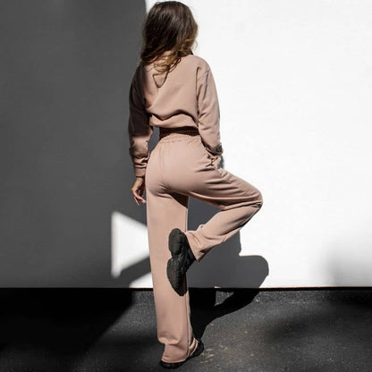 Casual Comfort Series: Drawstring zip-up sweatshirt & pant (Teal 2-PC)