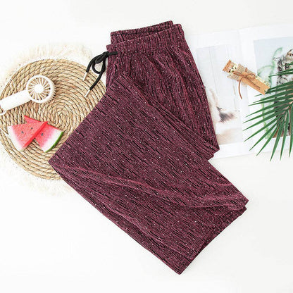 Wide Leg Stretchy Rhinestones Pant, High Waist, Loose Fit