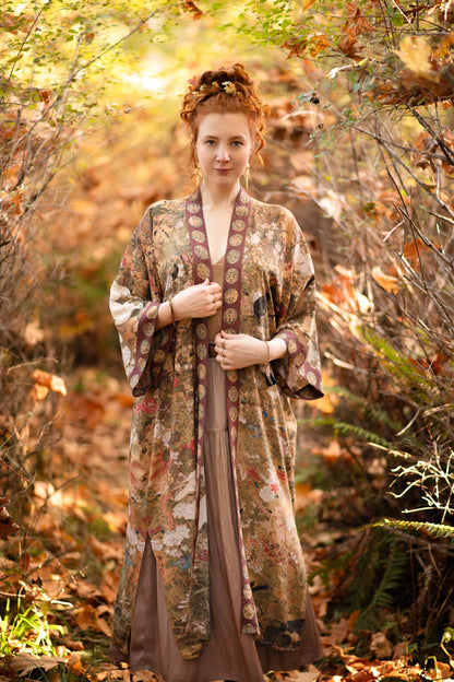 Dream Weaver Opera Duster Kimono Robe w/ Zodiac Signs