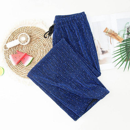 Wide Leg Stretchy Rhinestones Pant, High Waist, Loose Fit