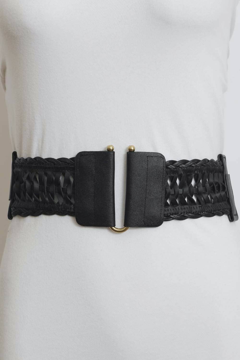 Comfortable Vegan Leather Braided Waist Belt