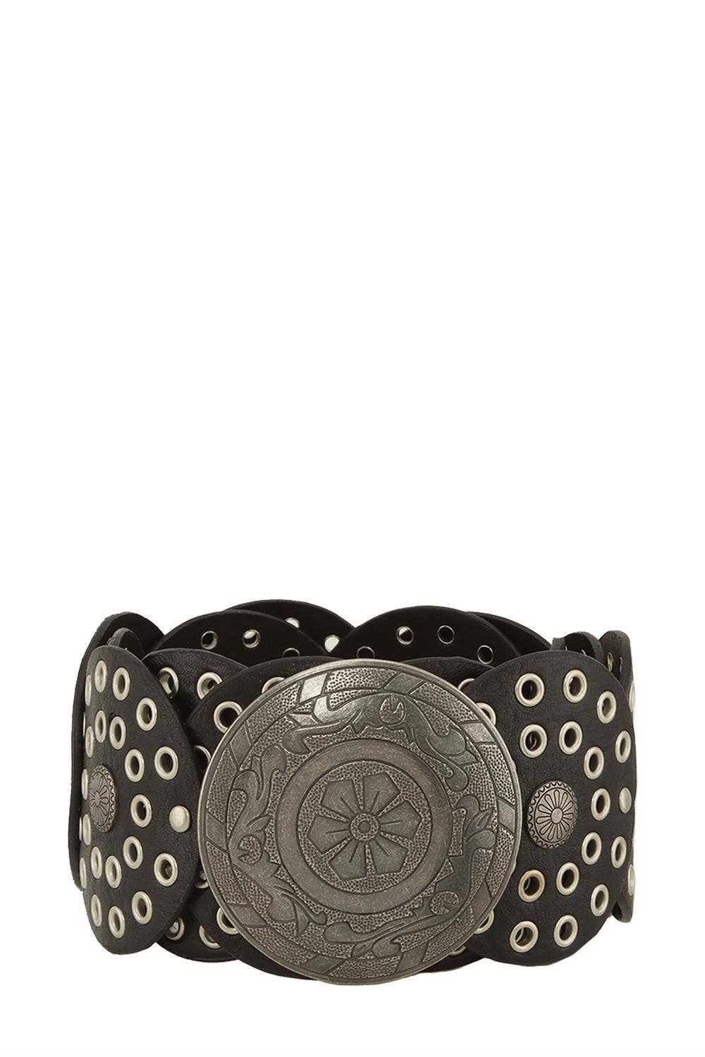 Montana Boho Western Spirit Accessories: DOUBLE LINER Y2K BOHO DISC BELT IW-94801AGO