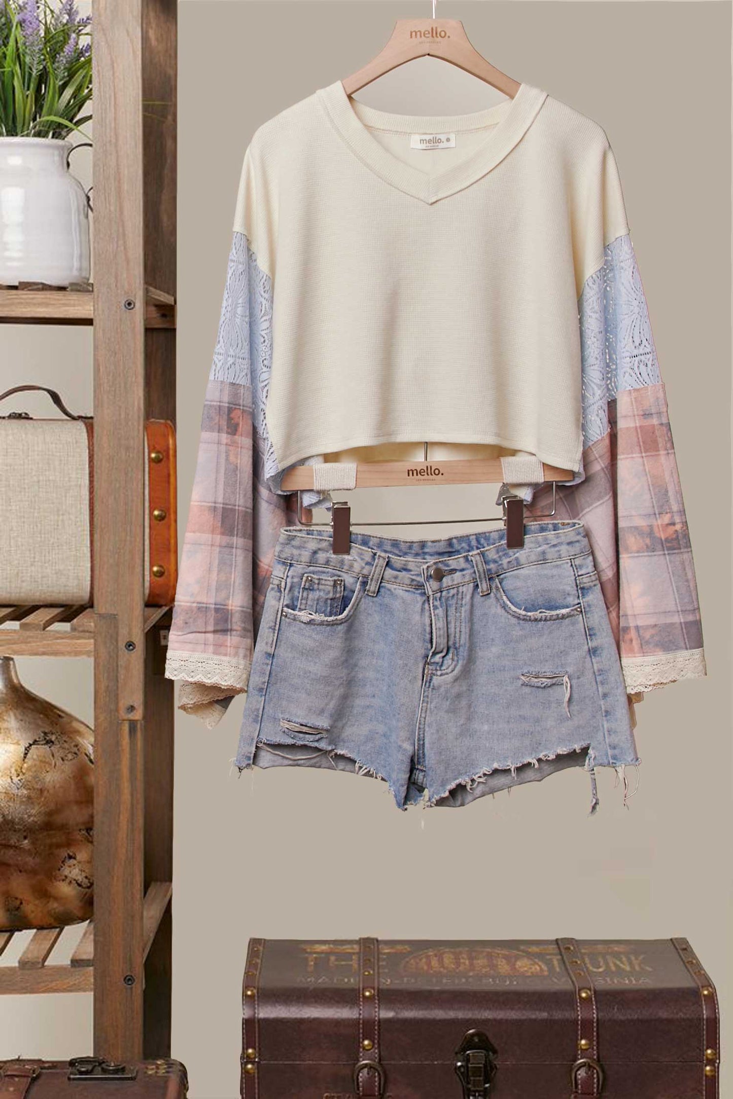 Montana BOHO Vibe: Peace Sign Patchwork Top